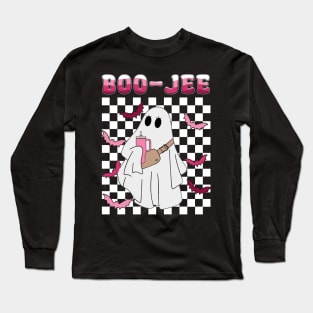 Spooky Season Cute Ghost Halloween Costume Boujee Boo-Jee Long Sleeve T-Shirt